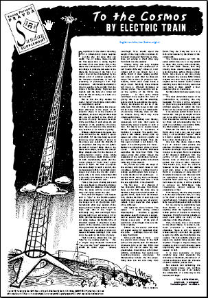 1960 article by Yuri Artsutanov proposing the Space Elevator. (Thanks to Roger Gilbertson)